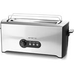 Emerio TO-121132 2-Langschlitz-Toaster, Auftauen, Auwärmen, Thermostat, Liftup-Funktion, silber