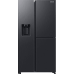 Samsung RH68B8521B1-EG Side-by-Side-Kühlschrank, freistehend, Premium Black Steel-Urban Silver, Wasser- und Eiswürfelspender, Wassertank, Breite 91.2 cm