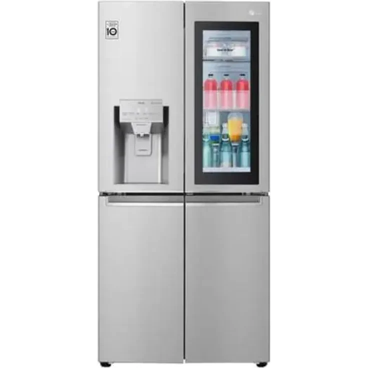 LG GMX844BSBF Side-by-Side-Kühlschrank, freistehend, edelstahl, NoFrost, InstaView, SLIM MultiDoor, Eis-, Crushed Ice- und Wasserspender, Wassertank, Breite 84 cm - Preisvergleich – Bild 1
