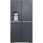 Haier HCR7918EIMB Side-by-Side-Kühlschrank, freistehend, black inox, NoFrost, Wasser- und Eiswürfelspender, Festwasseranschluss, Schnellkühlen und -gefrieren, 0-Grad-Zone, LED, Breite 90.8 cm, Energieklasse E