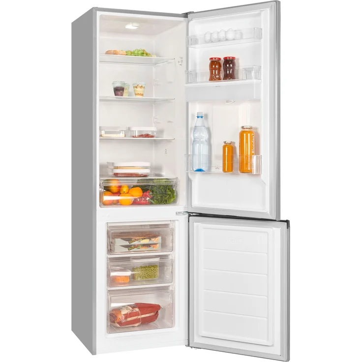 Exquisit KGC265-70-WS-040D Kühl-Gefrierkombination, freistehend, inoxlook, Energieklasse D – Bild 2