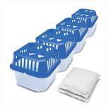 KORONA Luftreiniger Entfeuchter Boxen, Luftentfeuchterboxen 4er-Set, Entfeuchtet Räume bis ca. 25 m², Vorbeugung gegen Schimmel, Ideal für Kleiderschrank Regale Keller und Wohnwagen, Blau-Weiß