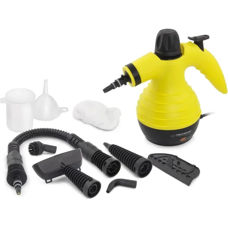 Esperanza EHS001 Hand-Dampfreiniger, 900 Watt, 3 bar Dampfdruck, gelb-schwarz