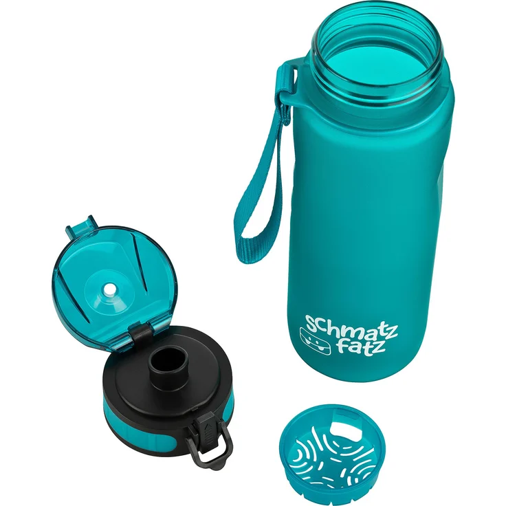 schmatzfatz Trinkflasche Sportflasche 500 ml 24 cm Tritan Petrol – Bild 3