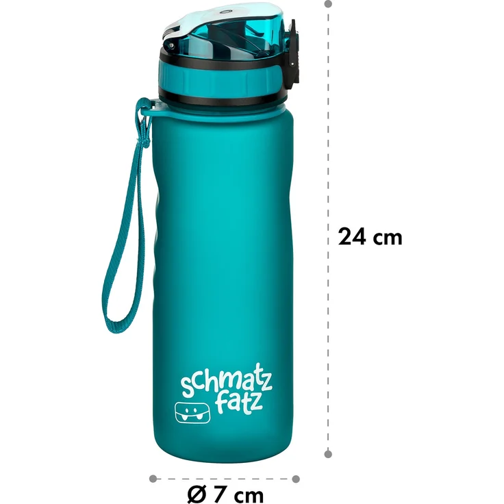 schmatzfatz Trinkflasche Sportflasche 500 ml 24 cm Tritan Petrol – Bild 6