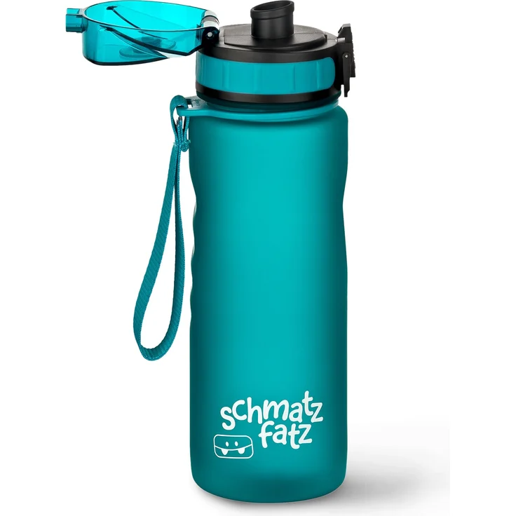 schmatzfatz Trinkflasche Sportflasche 500 ml 24 cm Tritan Petrol – Bild 1