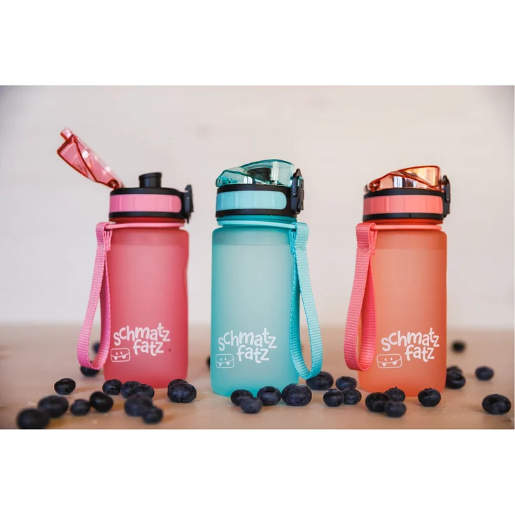 schmatzfatz Trinkflasche Sportflasche 350 ml 18 cm Tritan Türkis – Bild 4