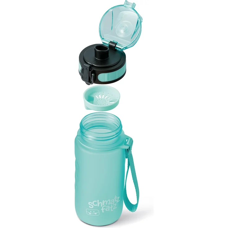 schmatzfatz Trinkflasche Sportflasche 350 ml 18 cm Tritan Türkis – Bild 3
