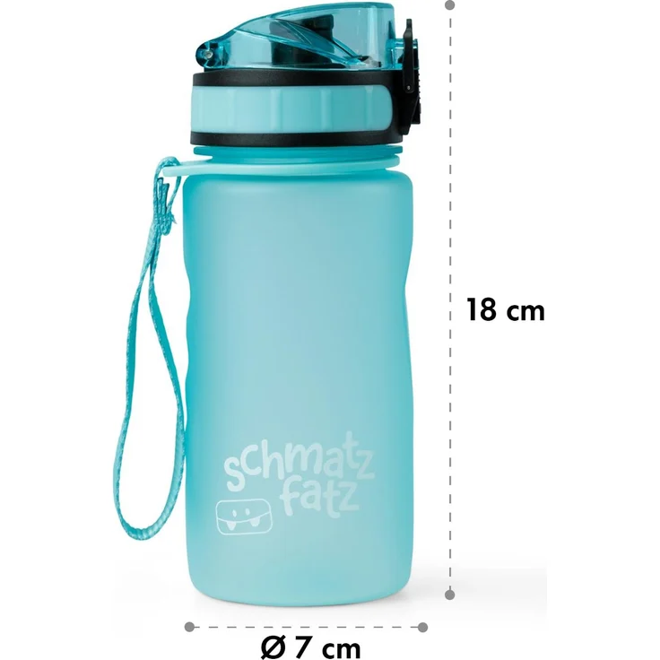 schmatzfatz Trinkflasche Sportflasche 350 ml 18 cm Tritan Türkis – Bild 6