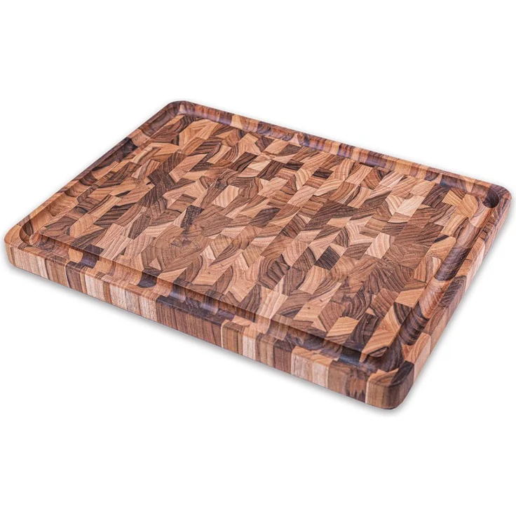 TRAMONTINA Schneidebrett Teak Stirnholz, 45 x 34 x 3 cm