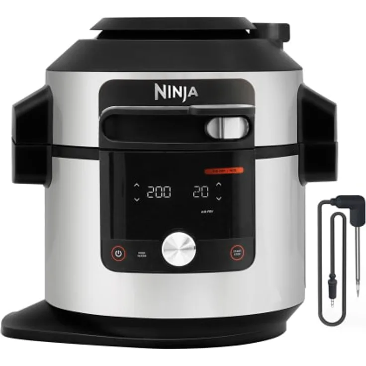 Ninja OL750EU Multikocher, 1760 Watt, 7,5 Liter, 14 Garfunktionen, SmartLid, edelstahl