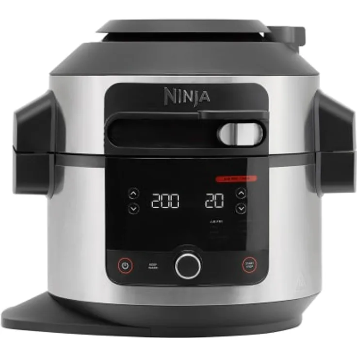 Ninja OL550EU Multikocher, 1460 Watt, 6 Liter, 11 Garfunktionen, Schnellkoch-Modus, Heißluft-Frittier-Modus, Einfache Bedienung & Reinigung, edelstahl