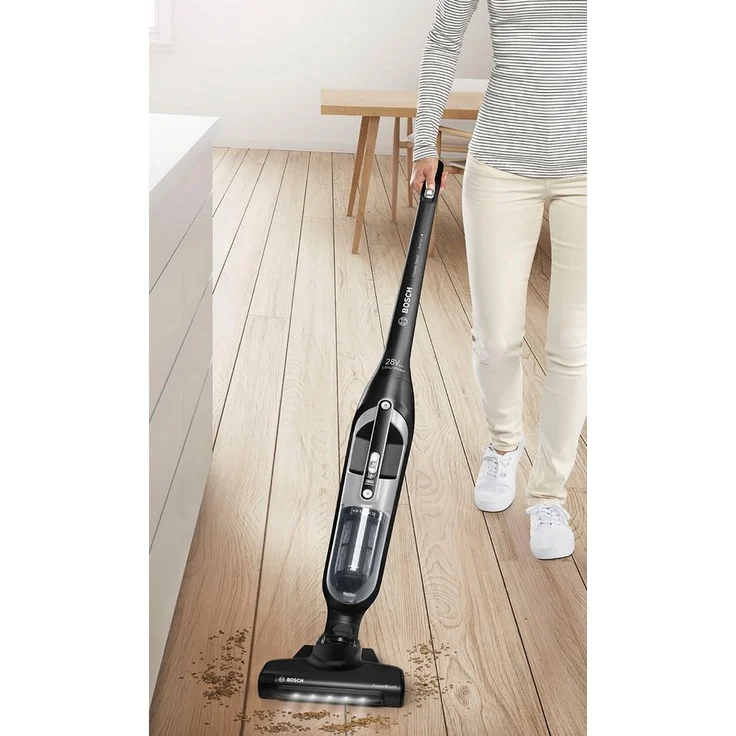 Bosch Flexxo Serie 4 BBH3P2801 Handstaubsauger, 55 min Akkubetrieb, freistehend, schwarz , 28 V, Power Düse mit LED, beutellos, integriertes Zubehör, Schwarz – Bild 2