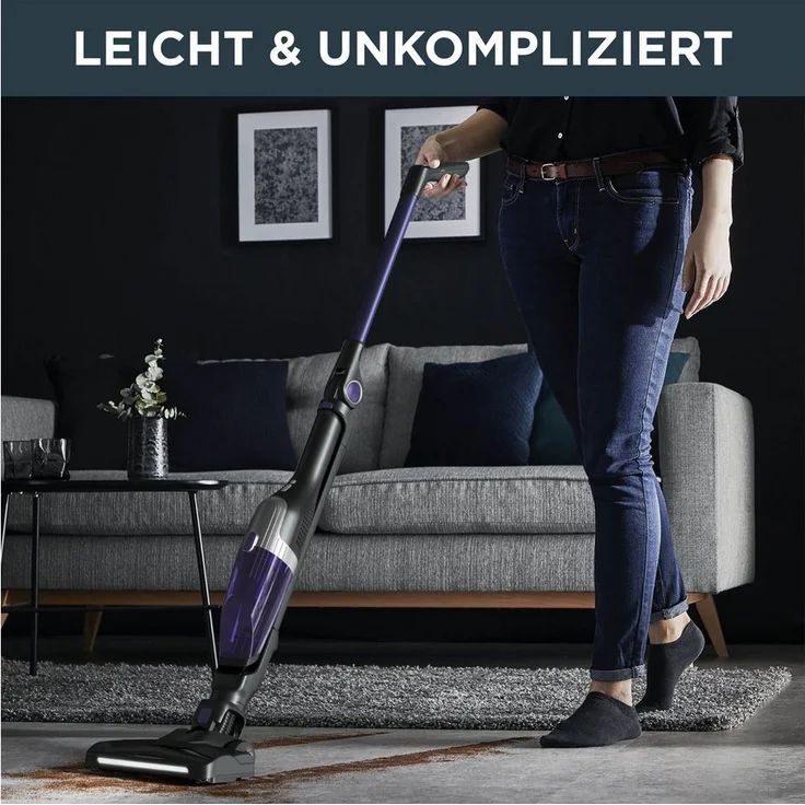 Rowenta RH1238 Xtrem Compact Handstaubsauger, 40 min Akkubetrieb, Flex-Gelenk, lila-schwarz – Bild 4