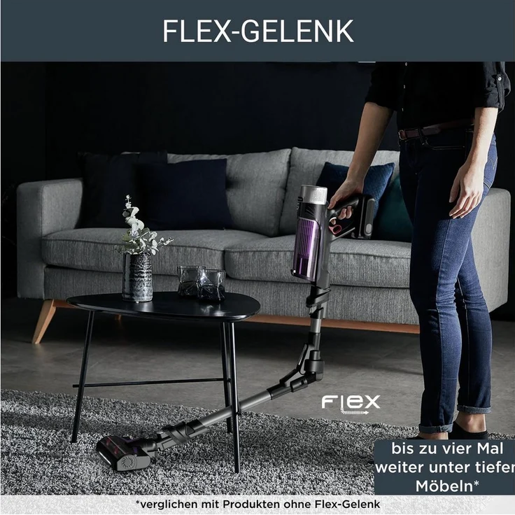 Rowenta RH2038 X-Force Flex Handstaubsauger, 45 min Akkubetrieb, Flex-Gelenk, lila-schwarz – Bild 2