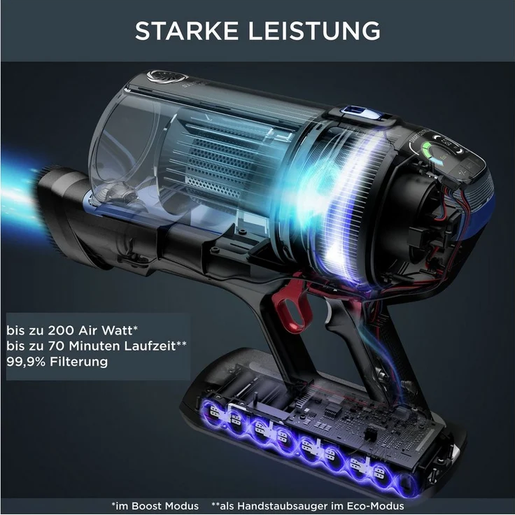 Rowenta RH99C0 X-Force Flex 14.60 Aqua Handstaubsauger, 70 min Akkubetrieb, Akkuwechsel-Opion, Wisch- und Saugfunktion, Flex-Gelenk – Bild 4