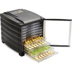 Buffalo 96969 Dörrgerät, 10 Bleche, 800W, Temperaturregelung, Ventilator für gleichmäßige Wärmeverteilung, schwarz