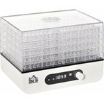 HOMCOM Dörrgerät, 400 Watt, 5 Ebenen, Timer bis 72 Stunden, Display, weiß