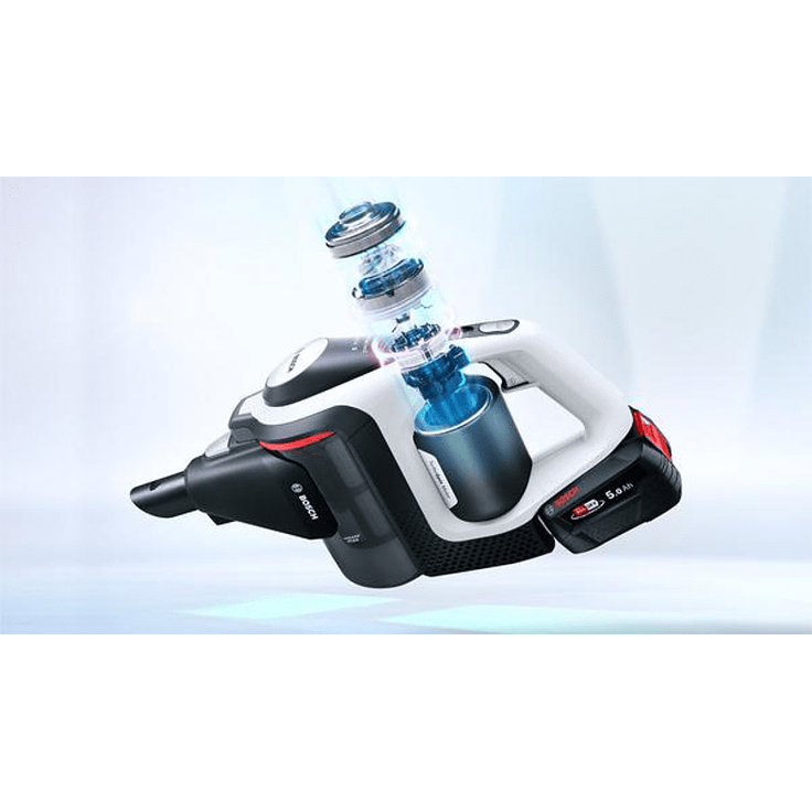Bosch Serie 8 BSS825FRSH Unlimited Gen2 Handstaubsauger, 45 min Akkubetrieb, Akkuwechsel-Option, inkl. Schnellladegerät, weiß – Bild 3