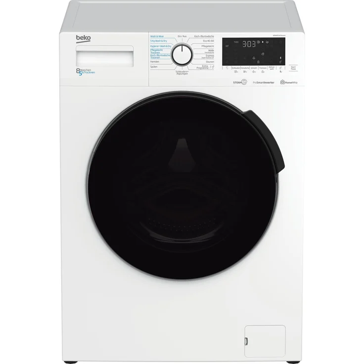 Beko WDWI85141, Waschtrockner, Energieeffizienzklasse D, Standgerät, Breite 60 cm, Geräuschemissionsklasse B – Bild 1