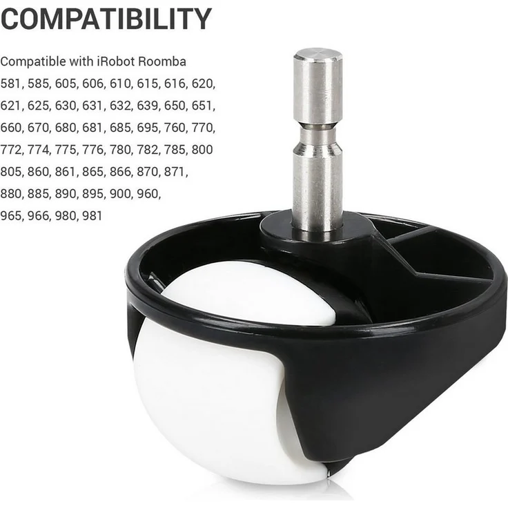 kwmobile Saugroboter, Ersatzrad 2x Vorderradmodul für iRobot Roomba Serie 500-600-700-800-900 - Front Räder Set - Staubsauger Zubehör für Saugroboter – Bild 2