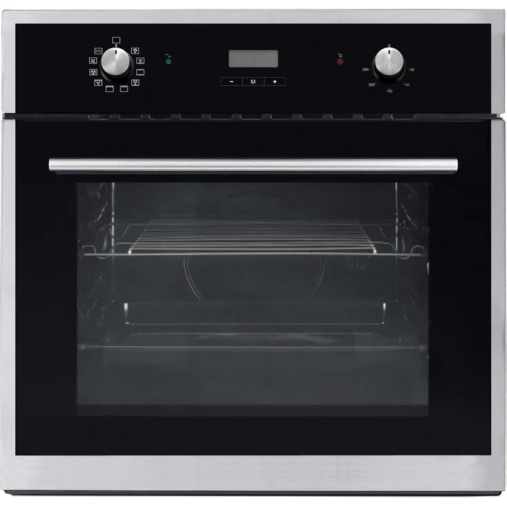 PKM Einbaugerätbackofen EBO9.4 , 56 l Garraum, mittel (35 - 64 l), Einbaugerät 59,5 cm Breite, A, edelstahl, schwarz – Bild 1