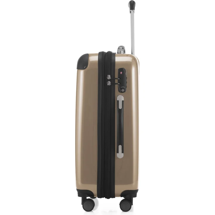 Hauptstadtkoffer Alex Handgepäck Hartschalenkoffer Kabinen Gepäck für jede Airline, 4 Rollen, Erweiterbar, 55 cm, 42 Liter champagner, TSA Zahlenschloss – Bild 2