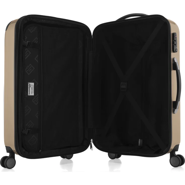Hauptstadtkoffer Alex Handgepäck Hartschalenkoffer Kabinen Gepäck für jede Airline, 4 Rollen, Erweiterbar, 55 cm, 42 Liter champagner, TSA Zahlenschloss – Bild 4