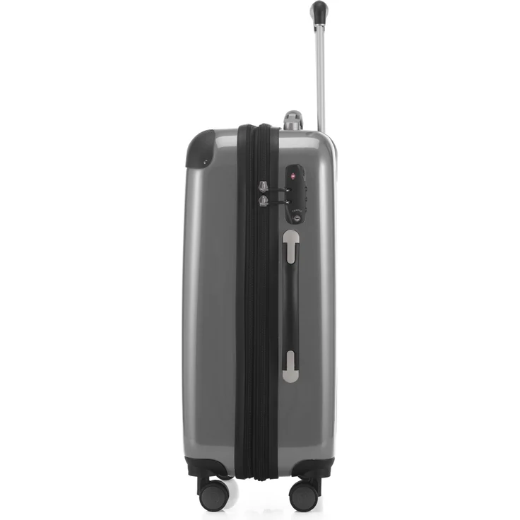 Hauptstadtkoffer Alex Handgepäck Hartschalenkoffer Kabinen Gepäck für jede Airline, 4 Rollen, Erweiterbar, 55 cm, 42 Liter Silber, TSA Zahlenschloss – Bild 2