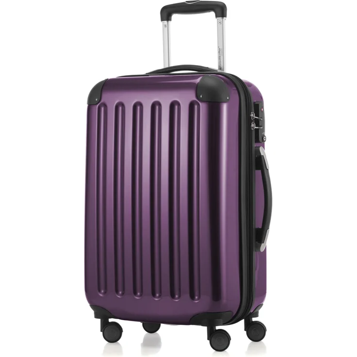 Hauptstadtkoffer Alex Handgepäck Hartschalenkoffer Kabinen Gepäck für jede Airline, 4 Rollen, Erweiterbar, 55 cm, 42 Liter Aubergine, TSA Zahlenschloss – Bild 1