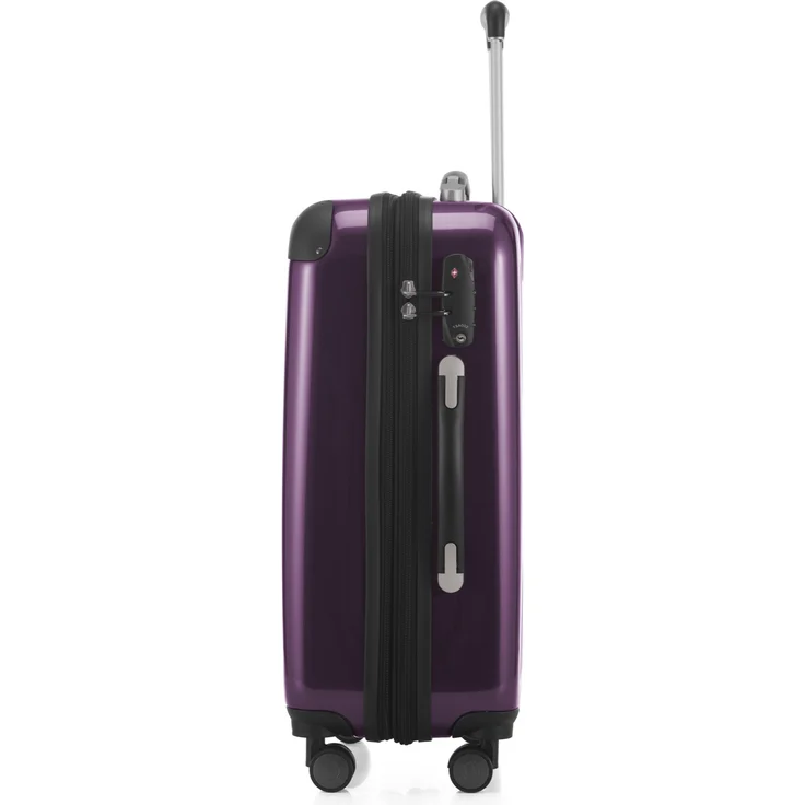 Hauptstadtkoffer Alex Handgepäck Hartschalenkoffer Kabinen Gepäck für jede Airline, 4 Rollen, Erweiterbar, 55 cm, 42 Liter Aubergine, TSA Zahlenschloss – Bild 2