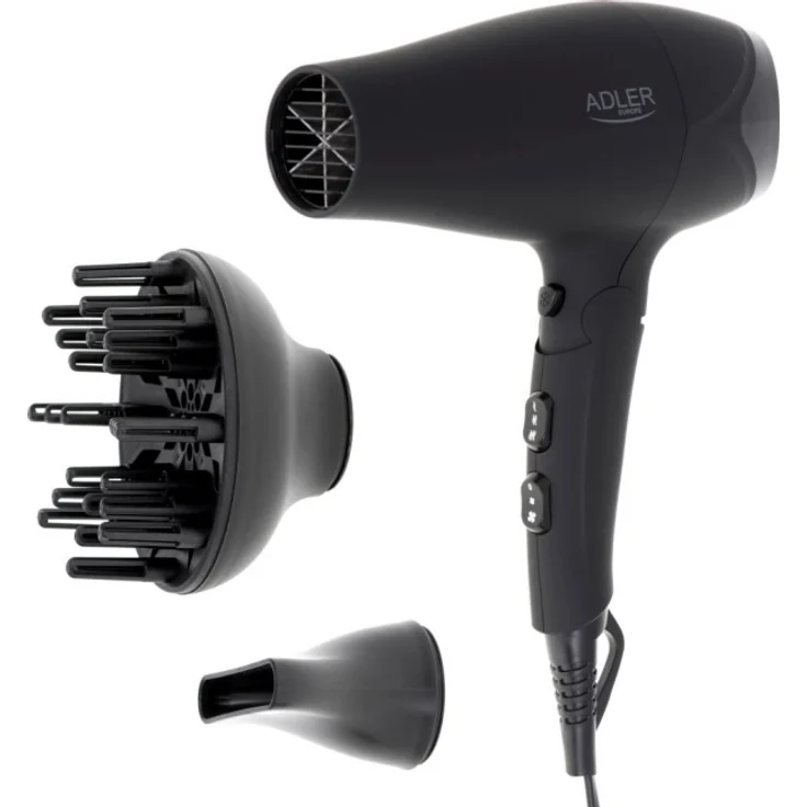 Adler AD 2267 Haartrockner, 2100 Watt, inkl. Diffusor-Aufsatz, schwarz – Bild 1