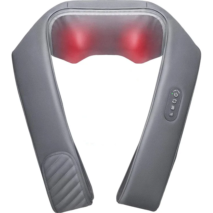 NAIPO oCuddle-P1 DELUXE Massagegerät Schnurloses Rücken-Nacken-Massagekissen MIT AKKU, WÄRMEFUNKTION, HANDS-FREE-DESIGN