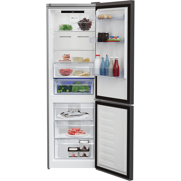 Beko RCNE366E70ZXBRN Kühl-Gefrierkombination, freistehend, dark inox, Breite 59.5 cm, Energieklasse E – Bild 2