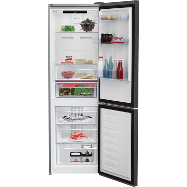 Beko RCNE366E70ZXBRN Kühl-Gefrierkombination, freistehend, dark inox, Breite 59.5 cm, Energieklasse E – Bild 4