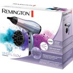 Remington D5408 E51 Mineral Glow Haartrockner, 2200 Watt, Kaltstufe, Stylingdüse, Diffusor, Ionen-Technologie, blau pink