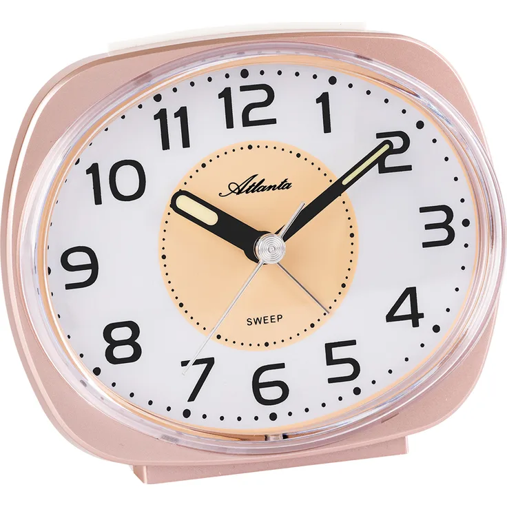 Atlanta 2141 18 Wecker Quarz analog kupfer farben leise ohne Ticken mit Licht