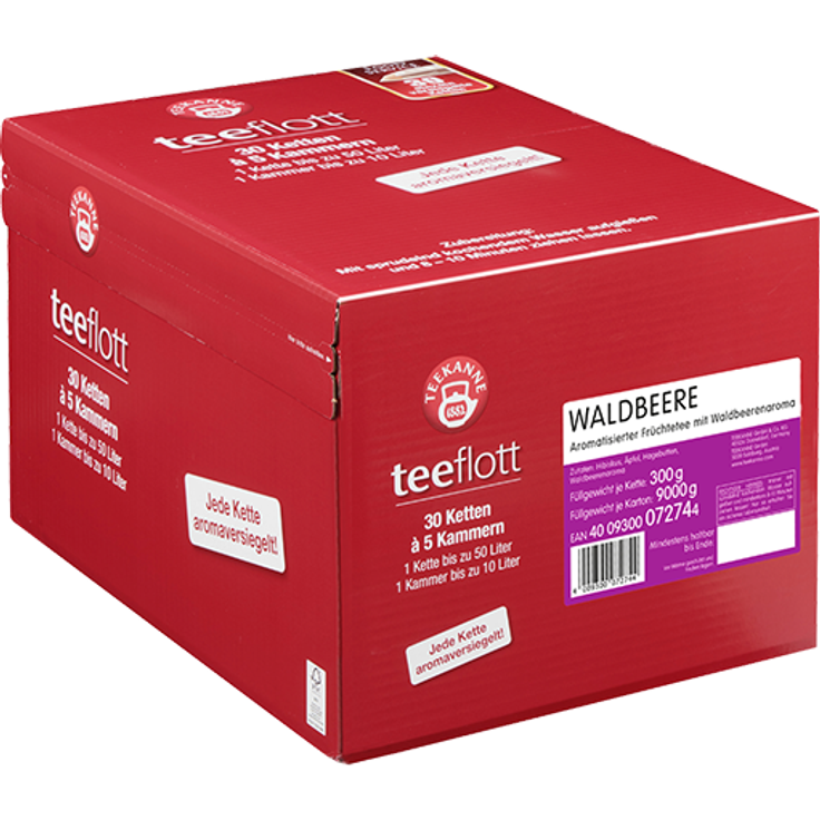 Teekanne teeflott Großfilterkette Waldbeere, 30 x 300g