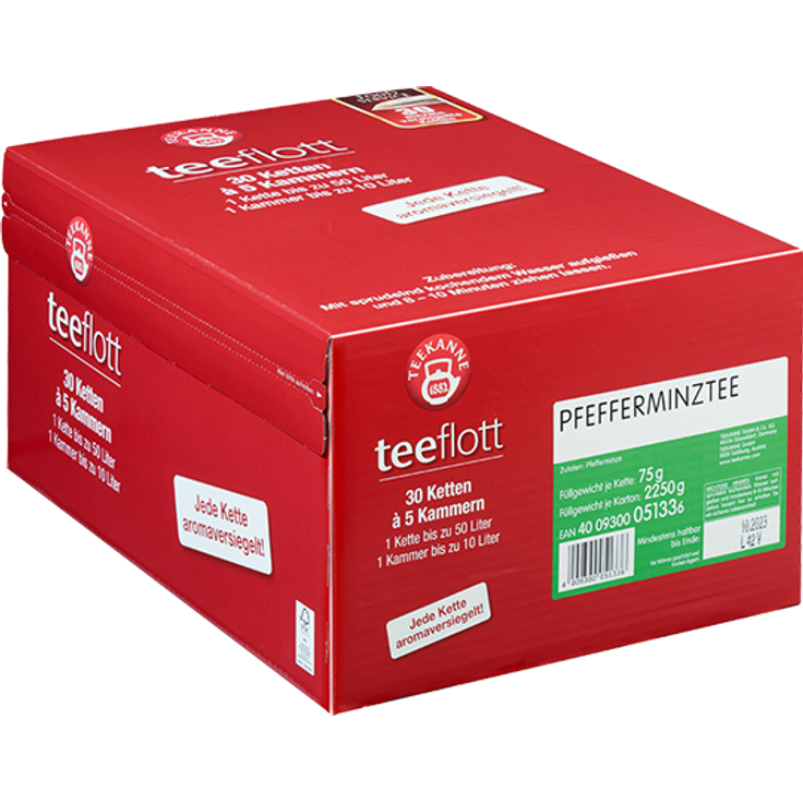 Teekanne teeflott Großfilterkette Pfefferminztee, 30 x 75g