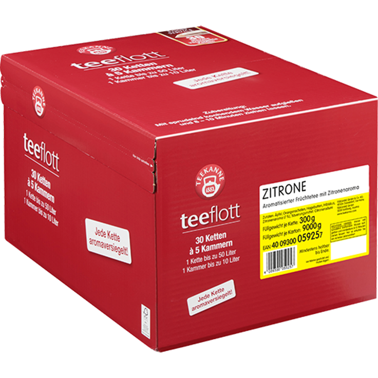 Teekanne teeflott Großfilterkette Zitrone, 30 x 300g