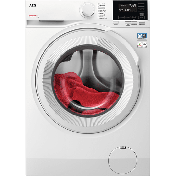 AEG LR6A668 Serie 6000 ProSense, Frontlader-Waschmaschine, A, Fassungsvermögen 8 kg, Standgerät, Breite 60 cm, Startzeitvorwahl, Restlaufzeitanzeige – Bild 1
