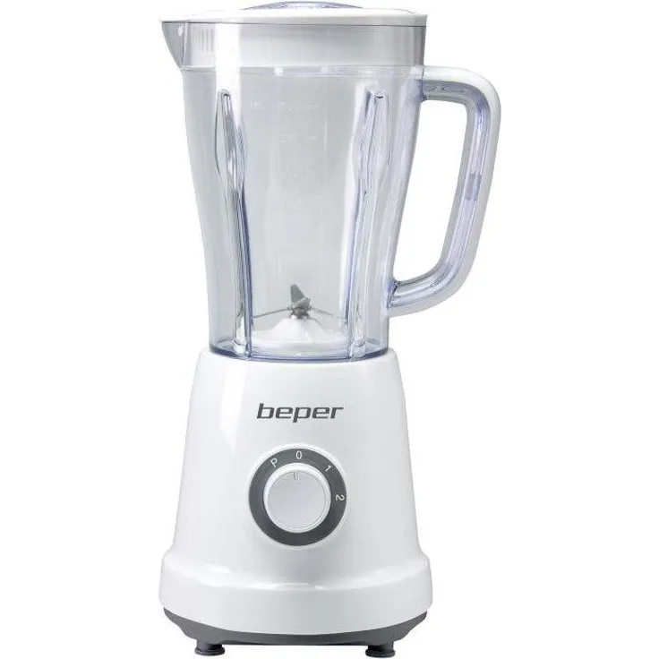 Beper P102FRU500 Standmixer, 500 Watt, 1,5 Liter, 4 Klingen aus Edelstahl, 2 Geschwindigkeiten, Puls, weiß