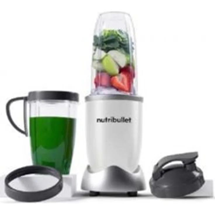 NutriBullet NB 907W Smoothiemaker, 900 Watt, inkl. 2 Behälter - 0,95L und 0,7L, weiß