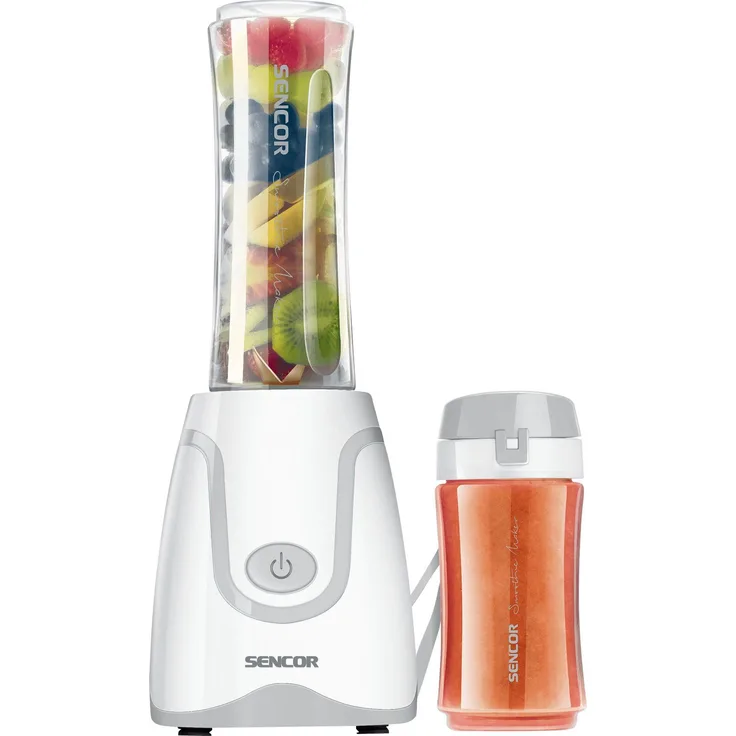 Sencor SBL 2210WH Smoothiemaker, 500 Watt, inkl. 2 Mixbehälter - 0,6L und 0,3 L, Kunststoff, weiß