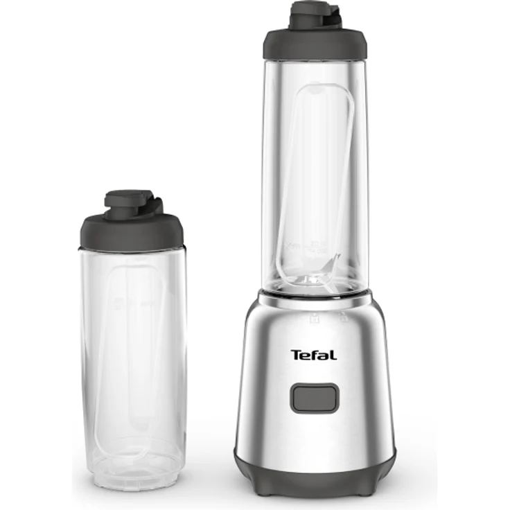 Tefal Mix&Move BL15FD Smoothiemaker, 300 Watt, 0,6 l, inkl. To-Go-Behälter, Edelstahl, silber – Bild 1