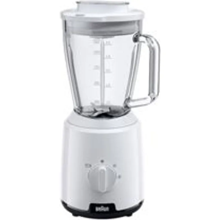 Braun JB 1050 WH Standmixer, 600 Watt, 1,25 Liter, Puls-Funktion, Eis-Crusher, 2 Geschwindigkeiten, weiß