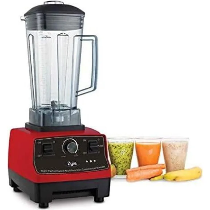 Zyle ZY818BL Standmixer, 1800 Watt, 2 Liter, Puls-Funktion, Überhitzungsschutz, rot