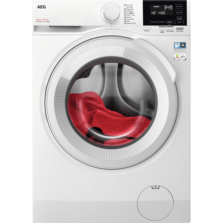 AEG LR6A648 Serie 6000, Frontlader-Waschmaschine, A, Fassungsvermögen 8 kg, Standgerät, Breite 60 cm, weiß – Bild 1
