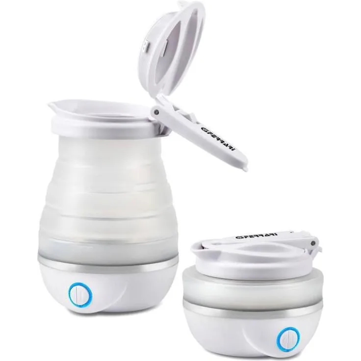 G3Ferrari G1016501 Reise-Wasserkocher, 750 Watt, 0,8 Liter, klappbar, aus Silikon, weiß