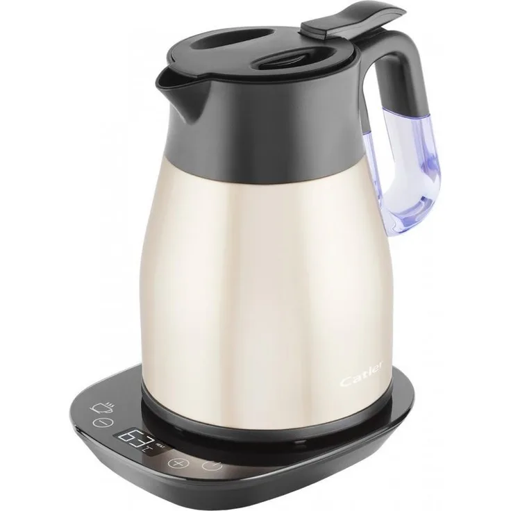 Catler KE 8110 CH Wasserkocher, 1350 W, Temperaturanzeige, 1,2 Liter, beige